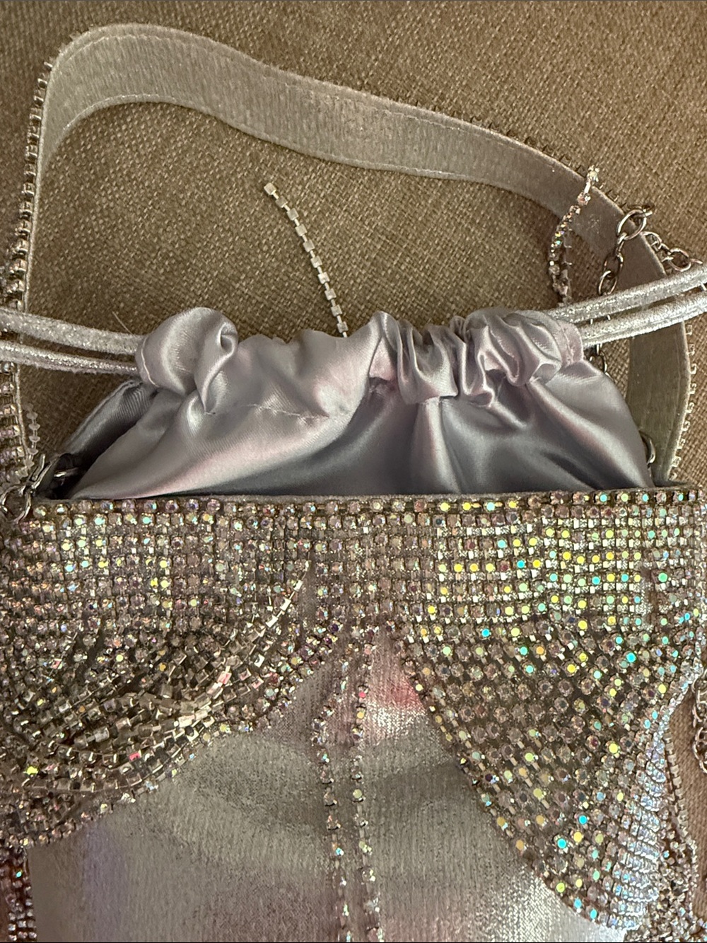 ANTONIO MELANI Silver Crystal Fringe Mini Bucket Bag - Picture 9 of 11